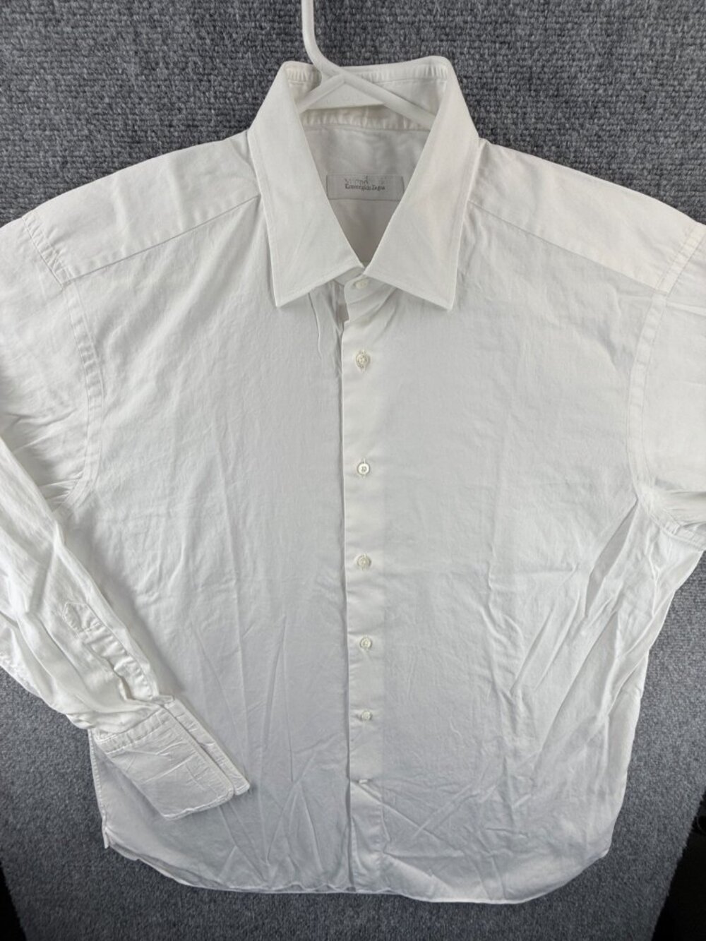 Ermenegildo Zegna 17 French Cuff Comfort Cotton White Luxury Button Up Solid
